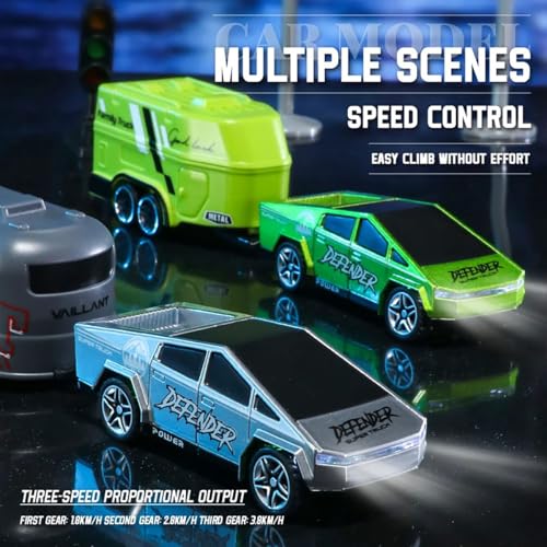 Image of Magicwand R /c Rechargeable【Type-C Charging】 2-in-1 Miniature CyberrTruck with Trailer & Led Lights【1 Random Color Will be Shipped】