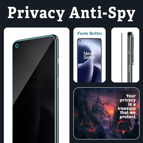 Image of FIRST MART Privacy Tempered Glass for OnePlus Nord 2T, Nord 2 & Nord CE | Anti-Spy Screen Protector, Edge-to-Edge 9H Scratch Protection, Case-Friendly, Bubble-Free | Pack of 1