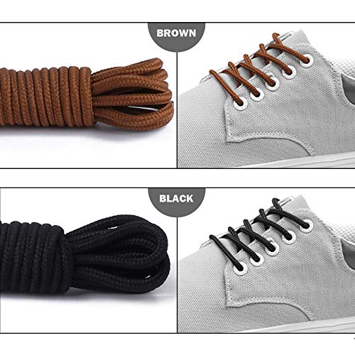 Canwn Schnürsenkel Rund, [3 Paar] Extrem Reißfest Schuhbänder Ersatz Schnürsenkel für Sportschuhe, Sneakers und Stiefel 100% Polyester Ø 4 mm -Braun