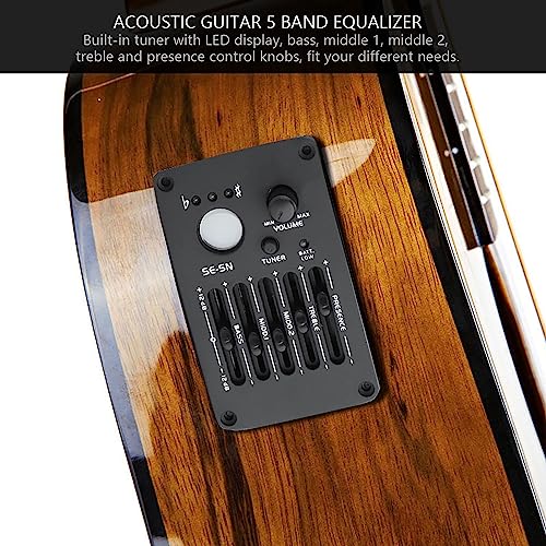 Ecualizador de 5 bandas para guitarra acústica, pickup ecualizador con afinador integrado SE-5N miniatura 7