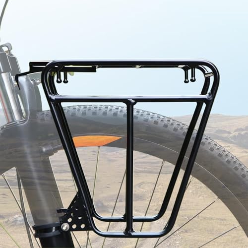 Zenselect Fahrrad Gepäckträger, Vorderrad-und Front-Gepäckträger, Stahl, mit Effektiver Schockdämpfung für Straßenfahrten Wildraffeln