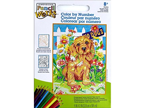 Dimensions Pencil by Number, Naughty Puppy