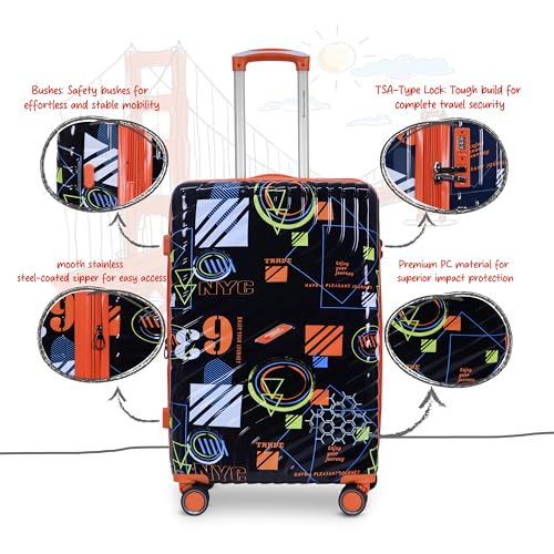 Image of AMERICAN TRAVELLER Urban SF Trolley Bags Single Small Size | Durable Hard Shell, TSA-Type Lock, 360 Disc Spinner Wheels, Expandable Luggage