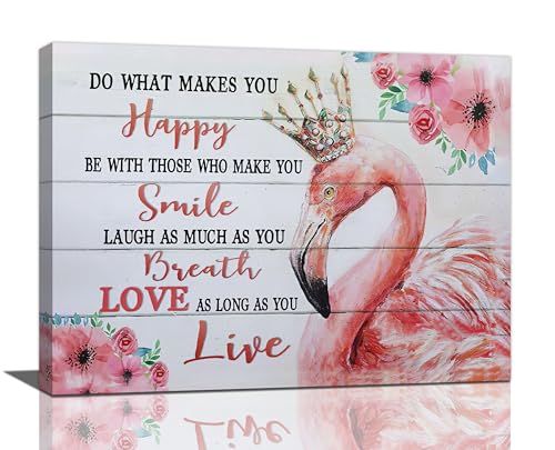 Motivational Flamingo Wall Art Inspirational Life Quotes Wall Decor Flamingo