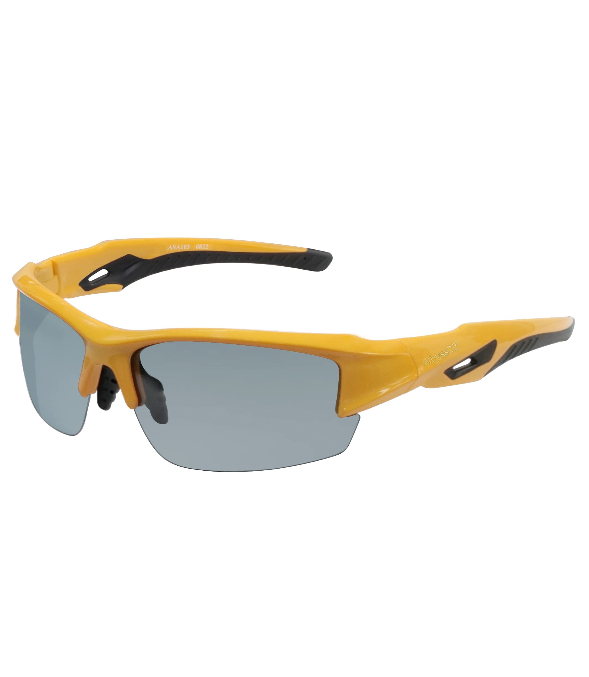 Abyss22 Sports Sunglasses for Men and Women, Adjustable Nose Pads, TR90 Frame, UV Protection, for Golfing, Running, Cycling (Yellow)
