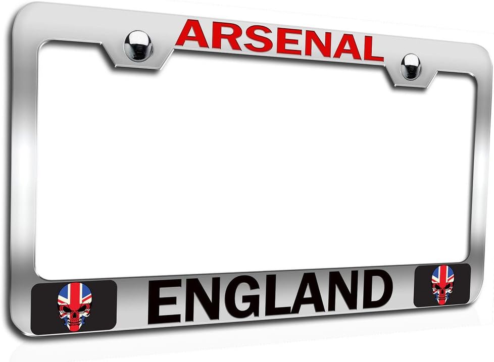 Makoroni - Arsenal England British England Ch Steel Auto SUV License Plate Frame, License Tag Holder