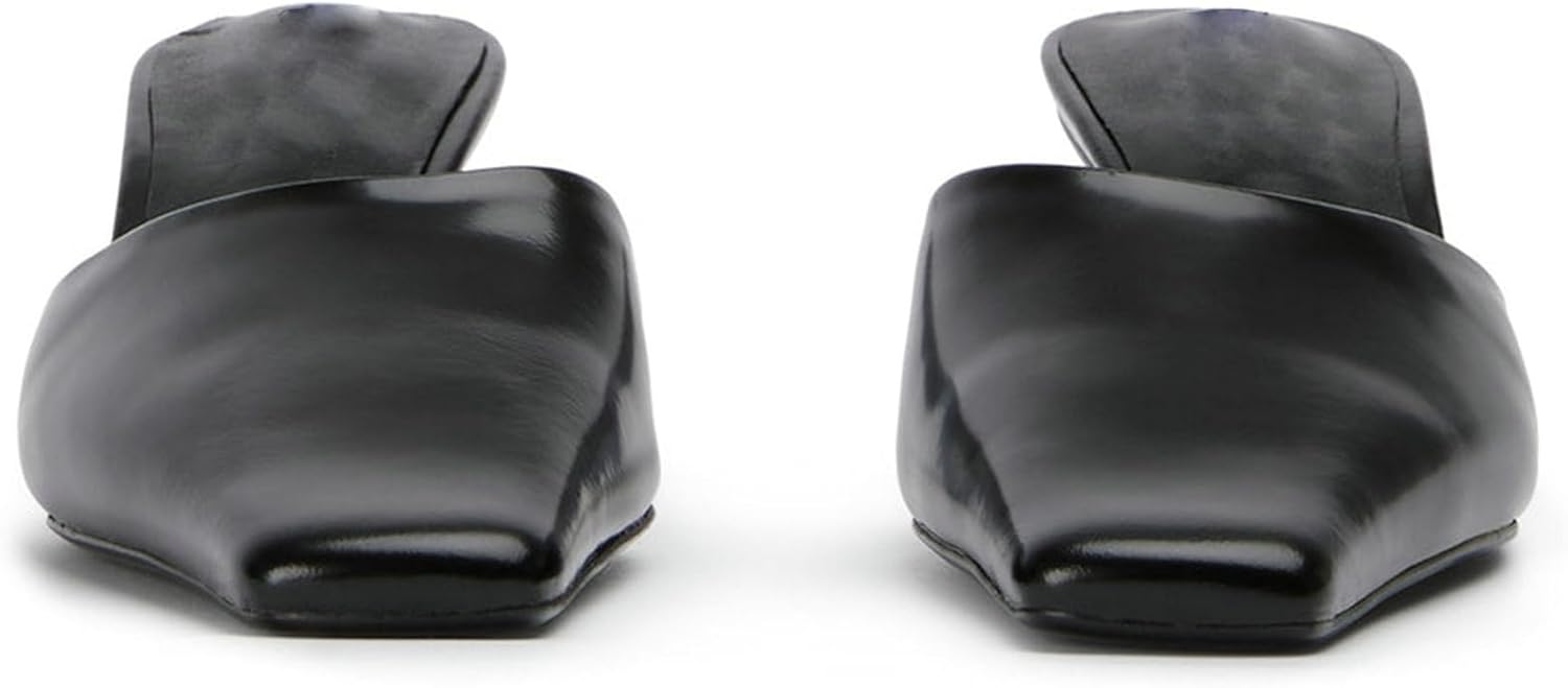 KysBloes Kitten Heel Mules for Women Square Toe Slip On Pumps Low Heel Slides Backless Dress Casual Shoes - Image 5