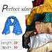 guiyal Cotton Linen Blend Fashion Scarf, travel scarf，Soft Breathable Fabric, Multiple Colors，Large 70x30 inches,Lake blue