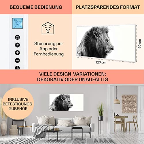 Klarstein Infrarotheizung, Infrarot Heizung mit IoT/ WiFi App- Steuerung, Erkennung Offener Fenster, Effiziente Infrarotheizung mit Thermostat, Heizung zur Wandmontage, CO2- Freie Elektroheizung 700 Watt-6