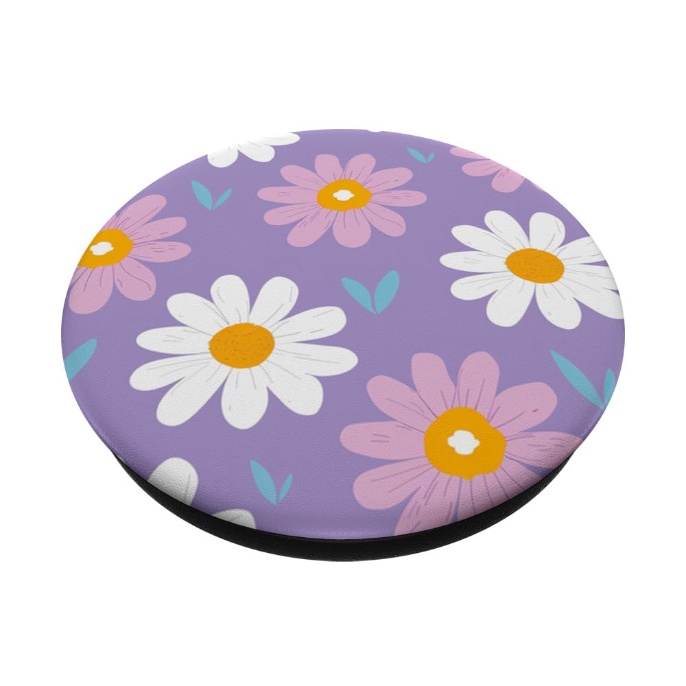 Real Pansy Daisy Flower Handmade Phone Grip, Magnetic Four Leaf...
