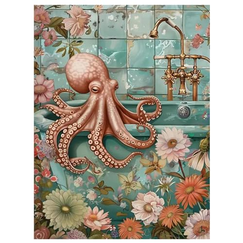 Reivworl Octopus Diamond Art Kits for Adults Beginner 12×16 inch