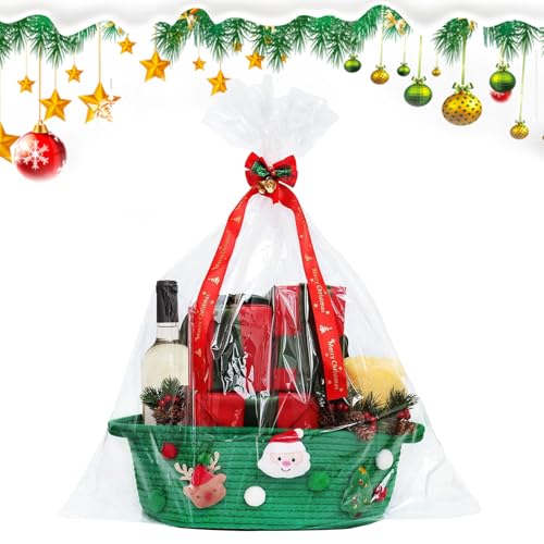 Cesta Navideña,Cesta Decorativa Regalo Unisex Para Mujeres Y Hombres | Caja Decorativa Con Detalles Para Celebración Cumpleaños Housewarming Hombres Mujeres