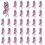DTOFOOT 72 PCS Pink Ribbon Butterfly Enamel Brooch Breast Cancer Awareness Lapel Pins Hope Love Ribbon Pins for Women Girls Breast Cancer Survivor Support Statement