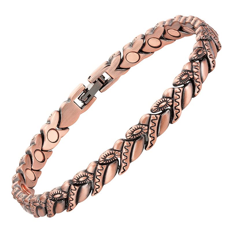 Bracelet à breloques en cuivre anti-gêne avec 20 aimants pour poignet actif