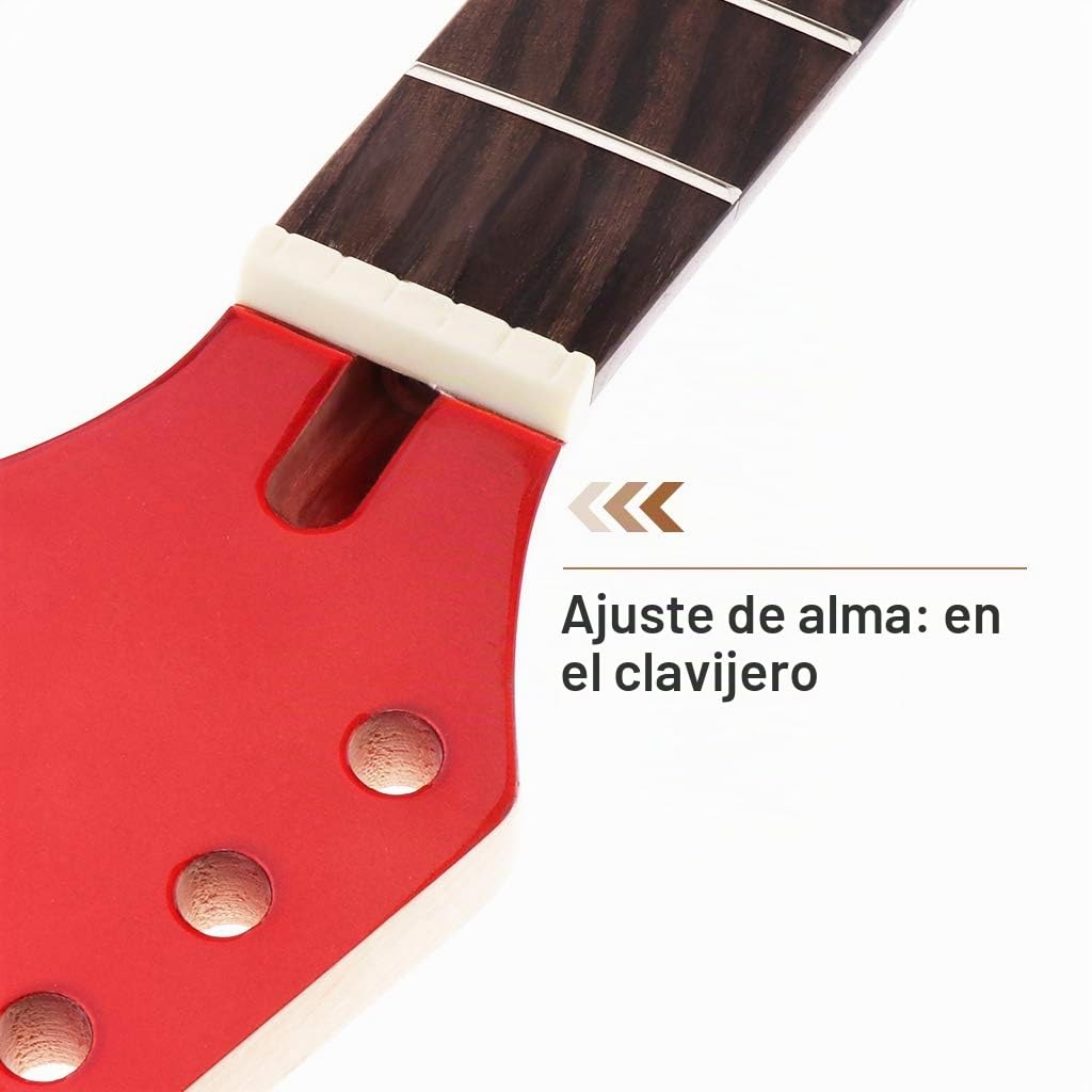 Alnicov Diapasón de madera de palisandro con cabeza de arce para guitarra eléctrica, 24 trastes para piezas IBZ, color rojo