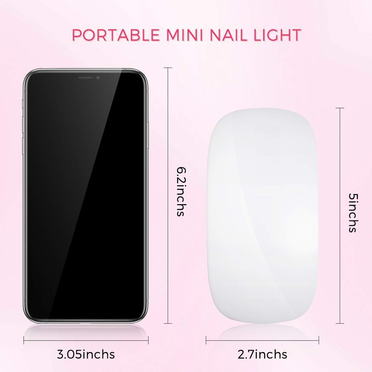 SGMVK Mini UV LED Nail Lamp - Portable Gel Light Mouse Shape Pocket Size Nail Dryer with USB Cable for all,foldable nail lamp,nail polish dryer machine,nail paint dryer,nail polish dryer machine 4
