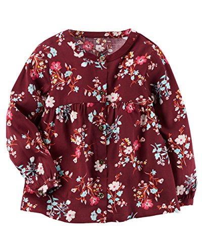 Tunique florale rouge vêtement fille 4 ans haut imprimé fleurs colorées