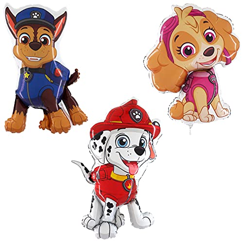 Ballons Paw Patrol Toyland pack de 3 en aluminium Chase Skye Marshall