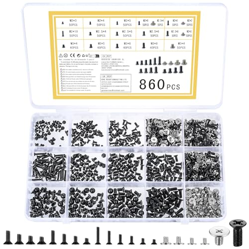 wugongshan 860 STK M2 M2.5 M3 Schrauben Set, Kleine Schrauben Sortiment Kit, Micro Schrauben Reparaturschrauben, Senkkopf-Kreuzschrauben für Computer HDD M.2 SSD Laptop PC Schrauben Set wugongshan 860 STK M2 M2.5 M3 Schrauben Set, Kleine Schrauben Sortiment Kit, Micro Schrauben Reparaturschrauben, Senkkopf-Kreuzschrauben für Computer HDD M.2 SSD Laptop PC Schrauben Set