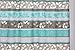 Serafina Home Hotel Quality Fabric Bathroom Shower Curtain: Striped Floral - Teal, Blue, Brown, Beige and White (72 x 70 inches)