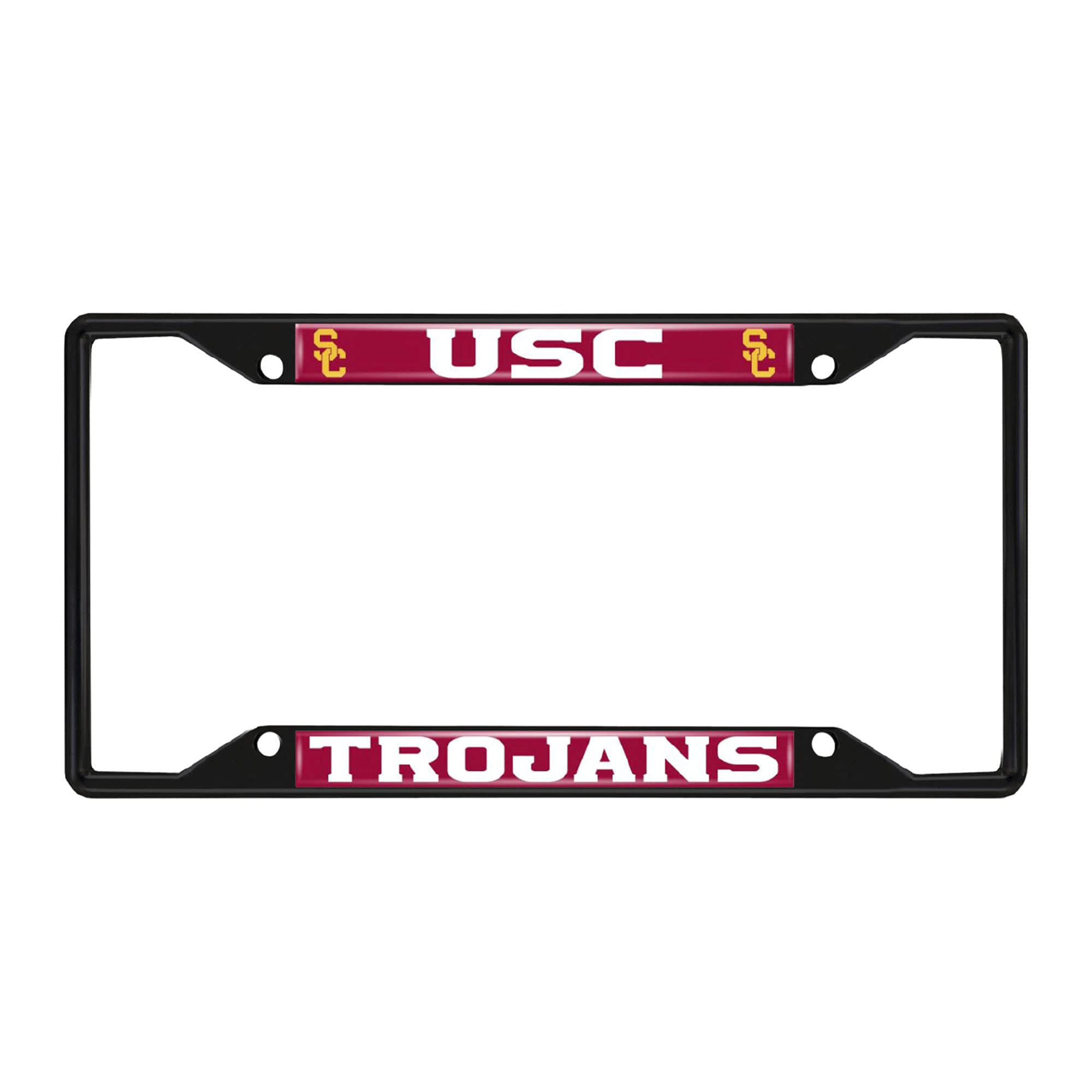 FANMATS 31281 Southern California Trojans Metalowa ramka tablicy rejestracyjnej czarne wykończenie