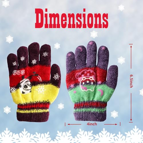 Image of Acrylic warm Woolen Winter knit cold weather fleece wool Gloves for Boys & Girls, fits for 5-10 years
