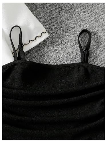 Verdusa Tween Girls Dress 2 Piece Outfits Cami Dress with Bow Shrug Trendy Cute Clothes For Girls 10-124