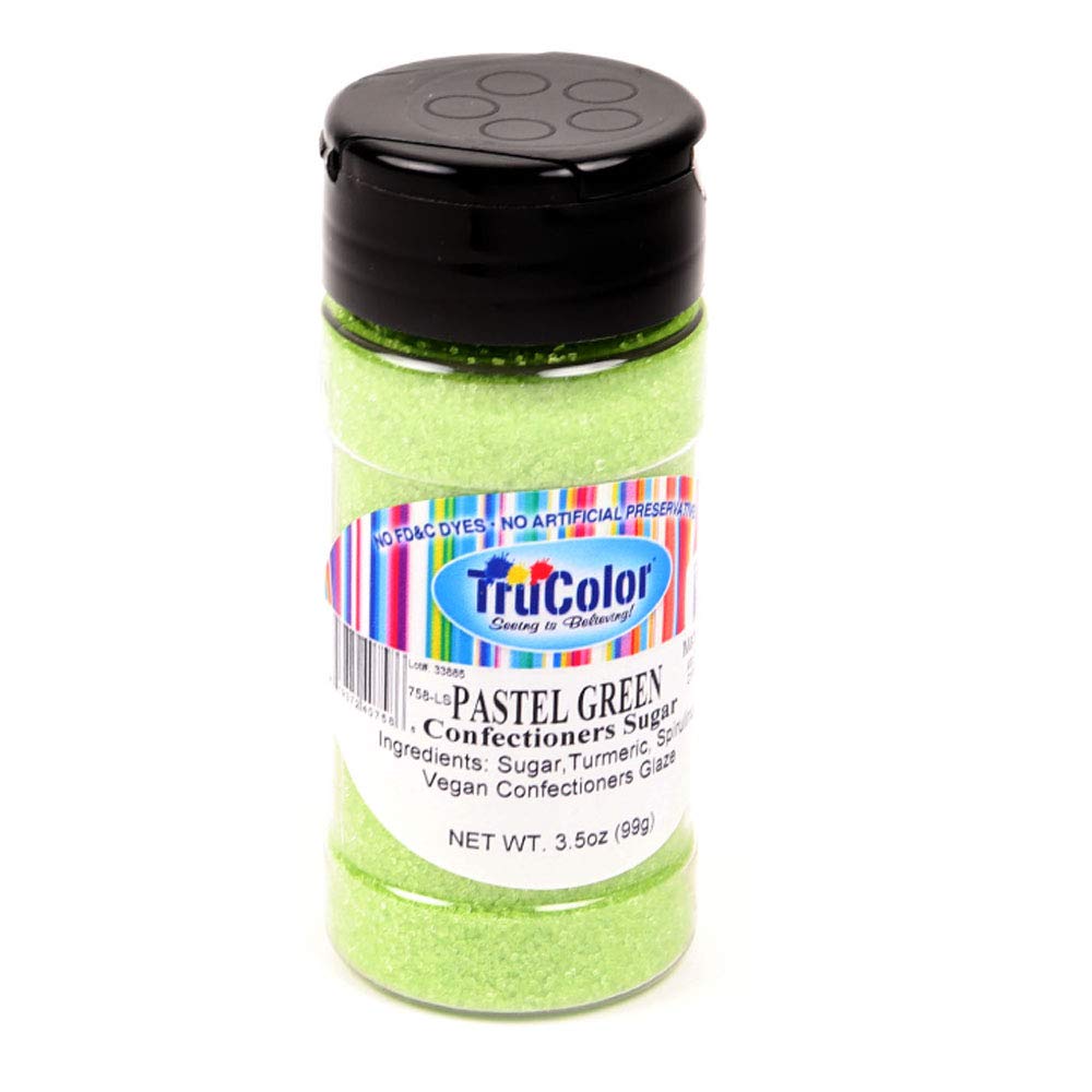 Trucolor Natural Color Confectioners Sanding Sugar (Fine Crystals) - 3.5 Ounce Pastel Yellow