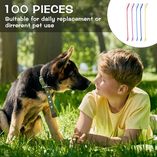 JOUTYFOR 100 Pcs Dog Toothbrush Dual Headed Dental Brushes Puppy Tooth Brushing Kit Long Handle Dog Tooth Brush for Large and Small Dogs Cats Most Pets Teeth Cleaning Oral Care Supplies - Thumbnail 7