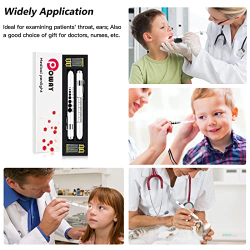 Opoway Nurse Pen Light With Pupil Gauge Led Medical Pen Lights For Nursing Students Doctors With Batteries 2Pcs White #TOP4