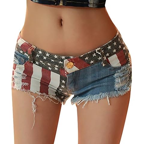 Women’s Low Waist Ripped Denim Shorts Cover