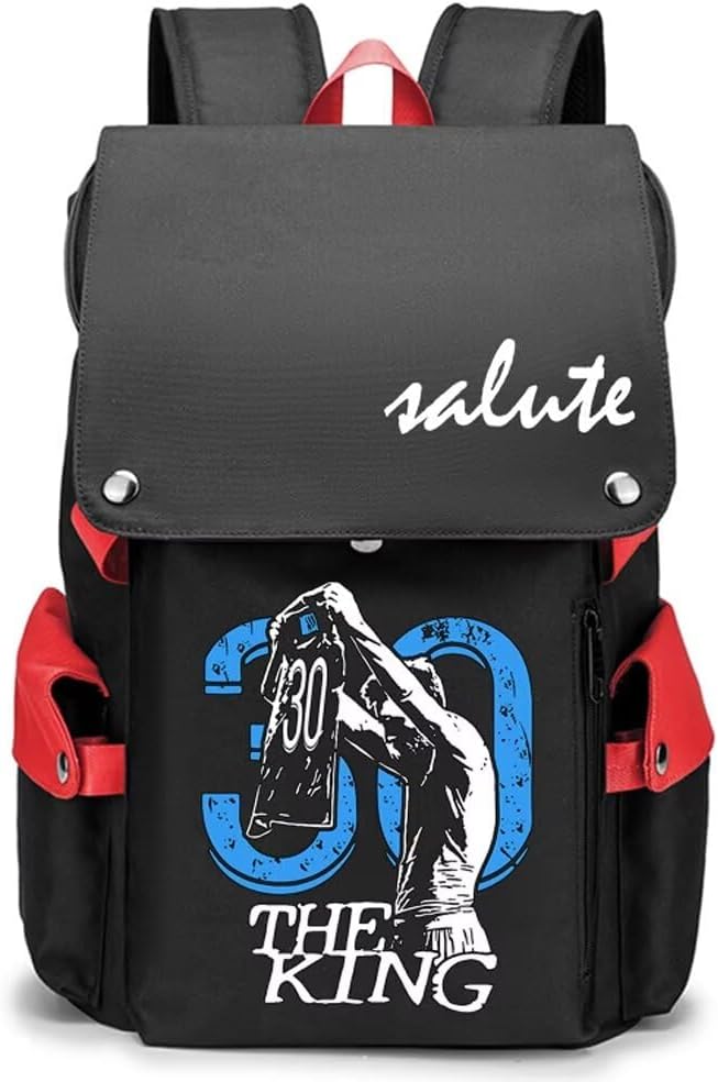 Soccer M-essi Travel Multifunctional Flap Backpack Fans Daypack For Men Women (Red Pattern 4)