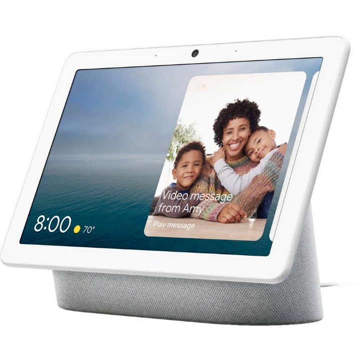 Nest Hub MAX 10 HD Touchscreen Hub Max, Google Assistant Built In, Ambient EQ Light Sensor, 6.5 Megapixel Camera, Chalk | White. Nest Hub MAX