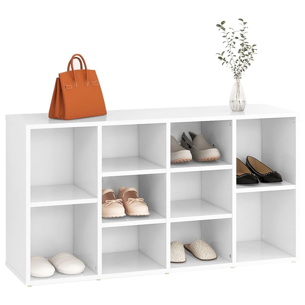 Scarpiera bianca, 103 x 30 x 54,5 cm, in legno, per corridoio, ingresso, soggiorno, cucina, camera da letto
