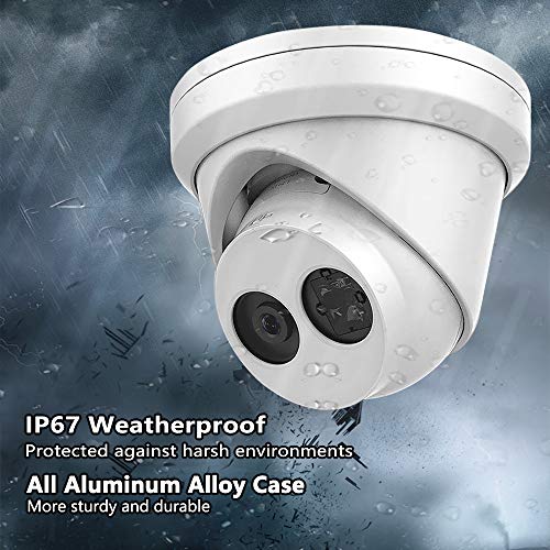 UltraHD 4K 8MP Outdoor Security PoE IP Camera with 2.8mm Fixed Lens,3840×2160,EXIR Turret Network Surveillance Camera,30m Night Vision