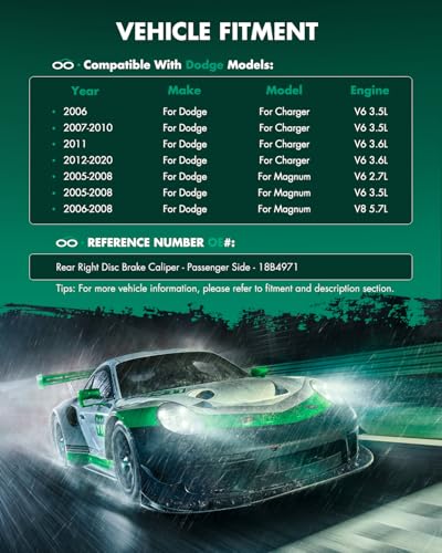 Image of SCITOO Rear Right Brake Caliper With Bracket 18B4971 Compatible For Chrysler 300 2005-2018 For Dodge Challenger 2009-2018 For Dodge Charger 2006-2018 For Dodge Magnum 2005-2008