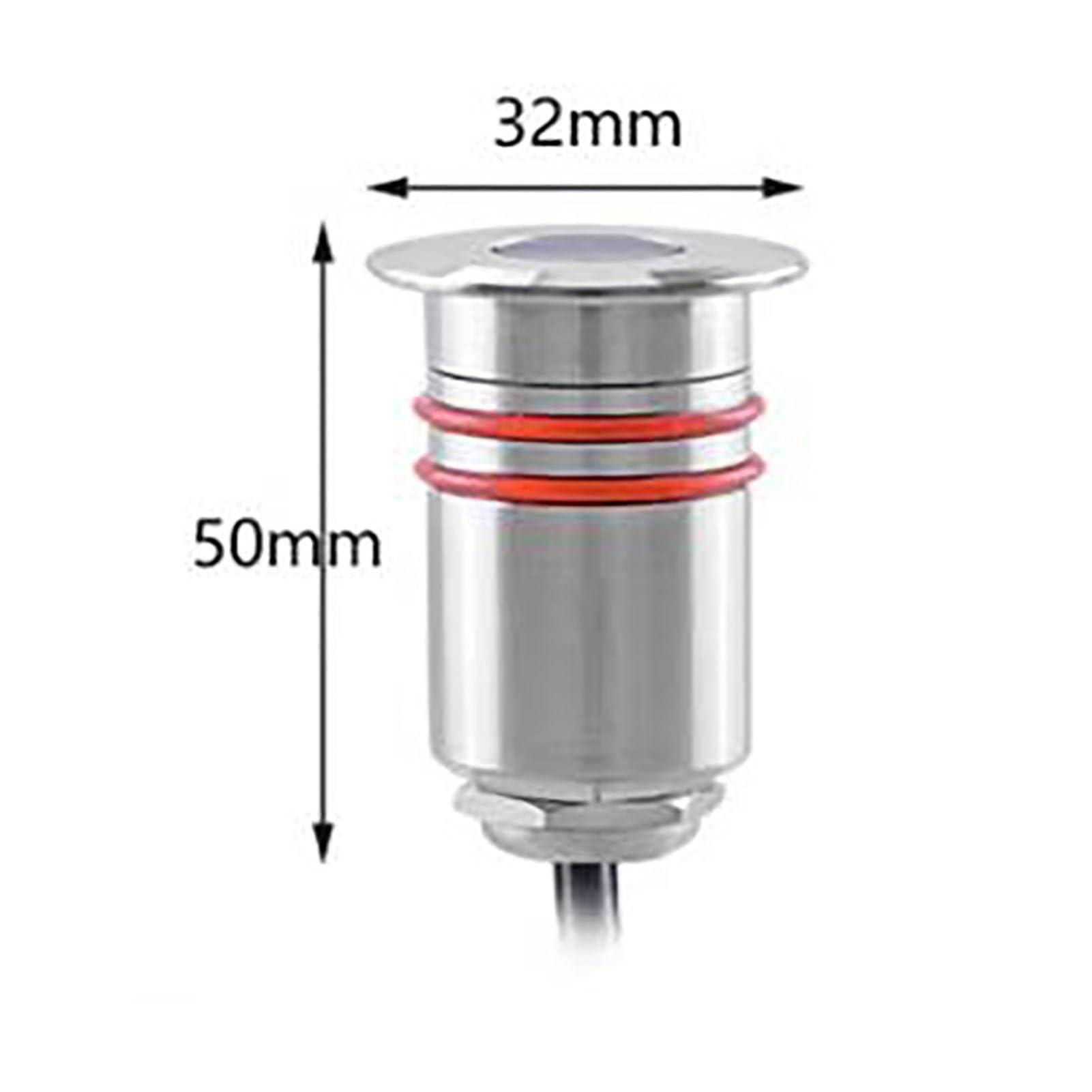 Mini reflektor LED do zabudowy, 1 W, wodoszczelny do użytku na zewnątrz, IP68, wodoodporny, do basenów i ścian, nadaje się do użytku na lądzie i pod wodą, łatwy montaż (biały, DC 12 V-32 mm)