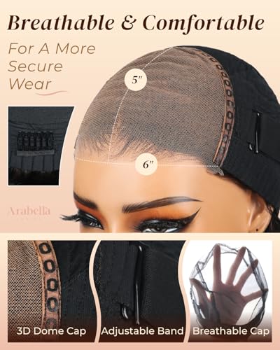 Perruque pré-coupée sans colle Arabella cheveux humains densité 210 %