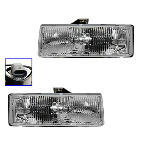 Image of TRQ Headlight Assembly Set GM2502136 GM2503136 Compatible with 1995-2005 Chevrolet Astro GMC Safari