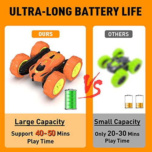 Image of Remote Control Car, Lotmey RC Cars with Double Sided 360 Flips, RC Stunt Car with USB Charging Without Removing The Battery, 4WD Off Road Remote Control Car for Boys 4-7,8-12