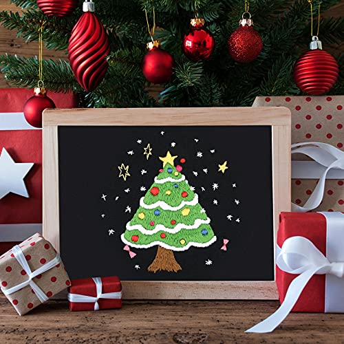 6 Sets Christmas Embroidery Kit With Pattern And Instructions Embroidery Starter Kit Embroidery Pattern Hoop Colored Threads Needlepoint Kit For Beginners Adults Embroidery Supplies (Winter Pattern) #TOP6