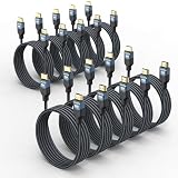 RyzzRooa 8K HDMI 2.1 Cable, 6FT, 10-Pack, 48Gbps Ultra High Speed