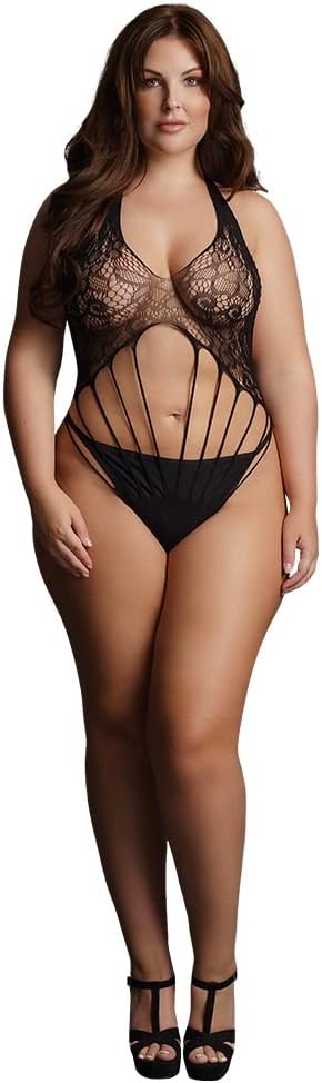 Shots Le Desir Strappy Lace Teddy Black Queen Size