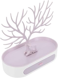 صندوق تخزين للمجوهرات والمكياج وحامل لعرض المكياج للسفر ومنظم أدراج للمجوهرات والقلائد والأساور من قطعة واحدة من فوميز، ألوان متنوعة