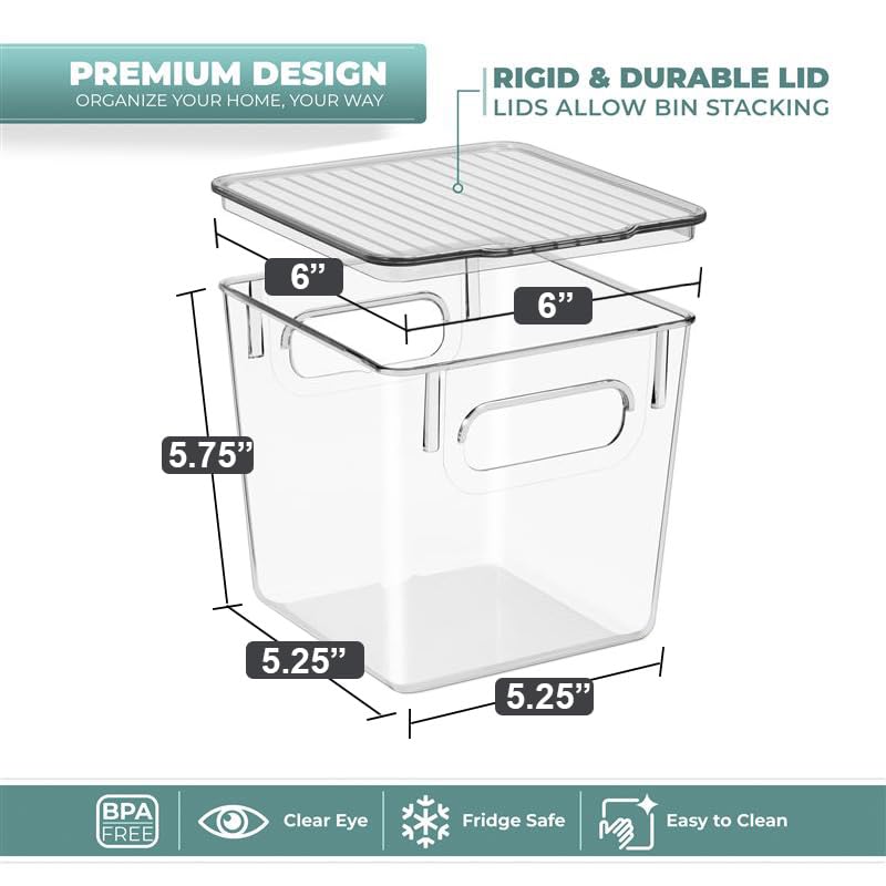 Image of Sorbus Clear Toy Storage Bins with Lids, Stackable (Small, 4 Pack)