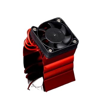 Motor Cooling Fan Compatible with YIKONG YK4082 1/8 RC Electric Remote Control Model Cars, Crawlers, and Similar VehiclesRed