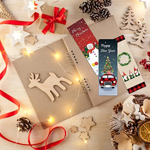 Primatch 36 Pieces Cute Christmas Bookmarks For Women Men Kids Book Lovers, Double-Sided Holiday Bookmark Book Marker With Santa Snowman Design For Girs Boys Students Adult Xmas Gifts #TOP5