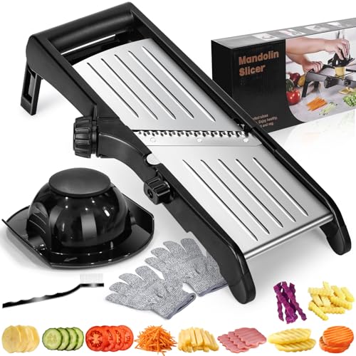 MASTERTOP Mandoline Slicer for Kitchen Adjustable Stainless ...
