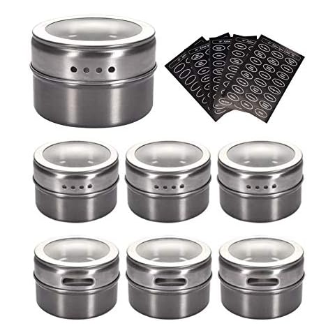 Sinzau Magnetic Stainless Steel Spice Jars Cover