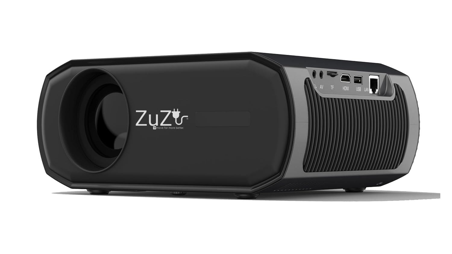 Zuzu 16000 lumens 360 Degree Screen Rotation Native Full HD 1080p Auto Focus/auto Correction HDMI/USB/TF/LAN/AV/Audio Out Projector Electronic Zoom Projector (Black/Grey)-image-44